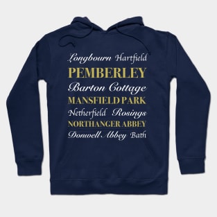 Jane Austen Locations_dark Hoodie